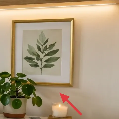 decorative candles on shelf