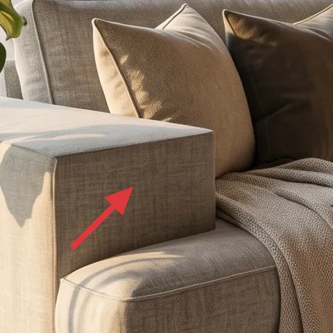 gray knit throw blanket draped over chaise