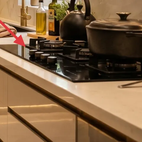 folded brown kitchen towel