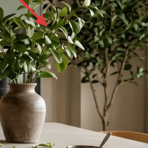 Large indoor plant with green leaves