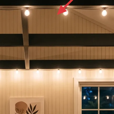 string lights along the ceiling