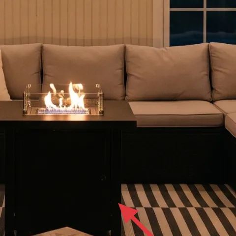 striped outdoor rug