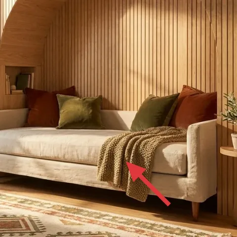 throw blanket in warm knit texture