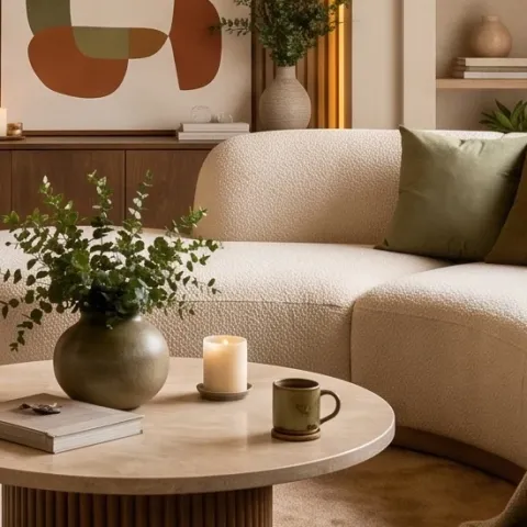 decorative tray on coffee table
