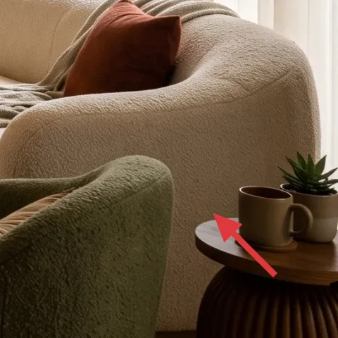 small potted succulent in ceramic pot on floor
