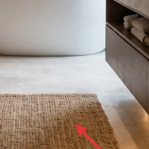 Woven bath rug
