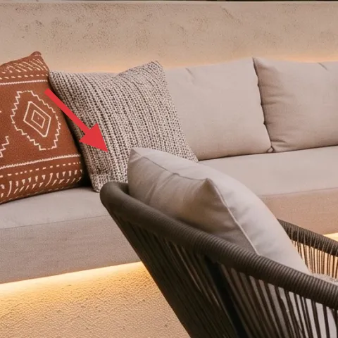 Brown patterned throw pillow