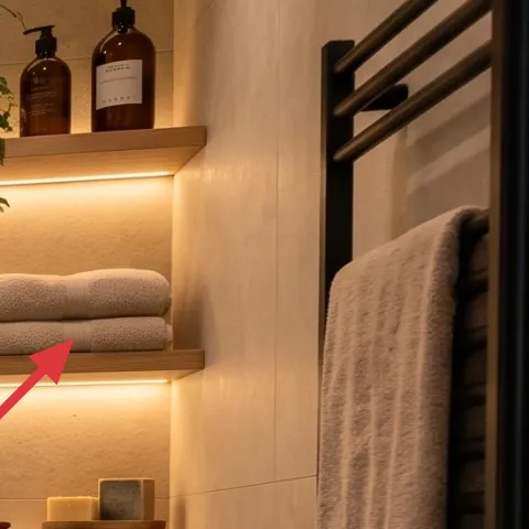 Rolled white bath towels