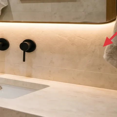 Bath towel on hook