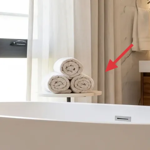rolled white towels