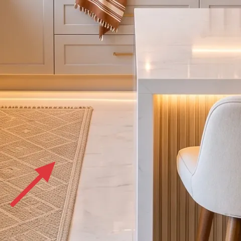 Woven-look area rug runner