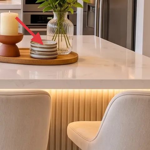 Pillar candle on gold tray