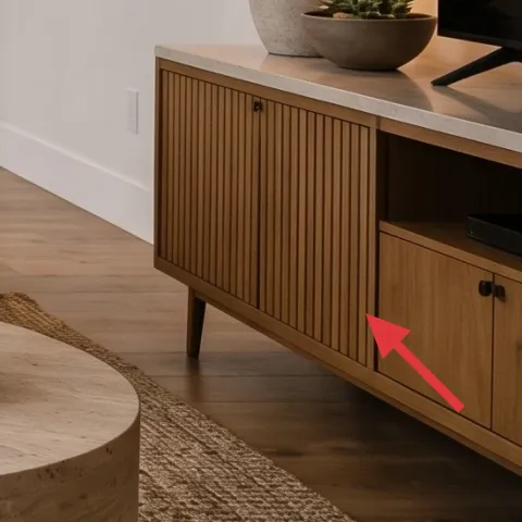 Long wood console credenza