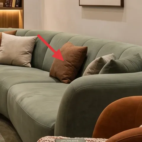 throw pillows (sage + camel mix)