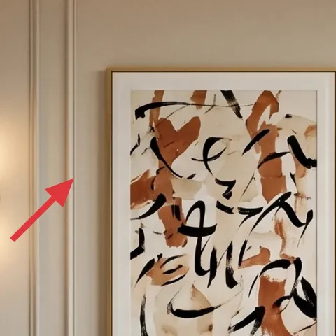 Wall sconce in the left vertical niche