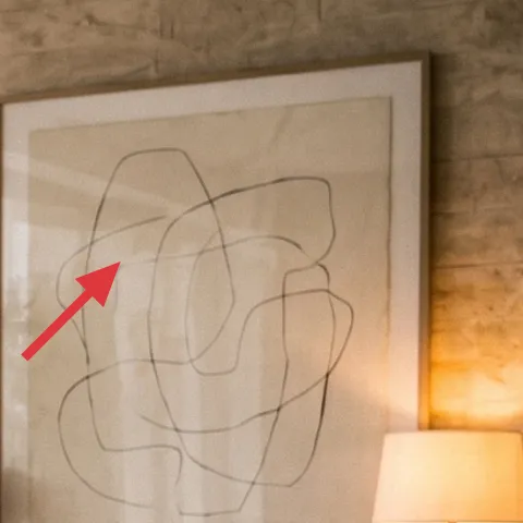Framed abstract line drawing